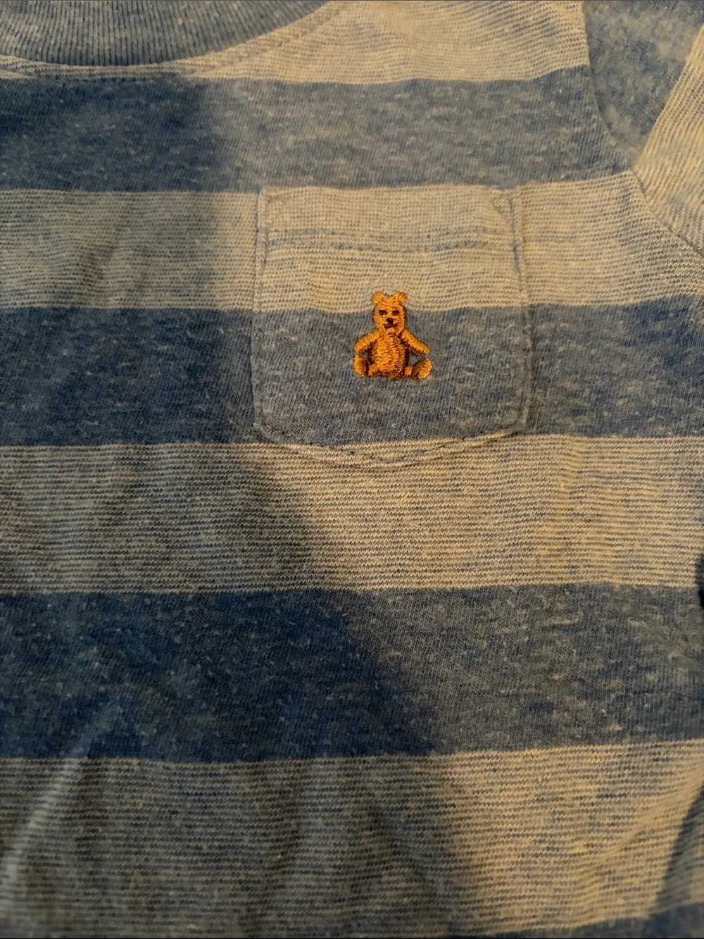 Striped Long-Sleeve Toddler Top in Light and Medium Blue